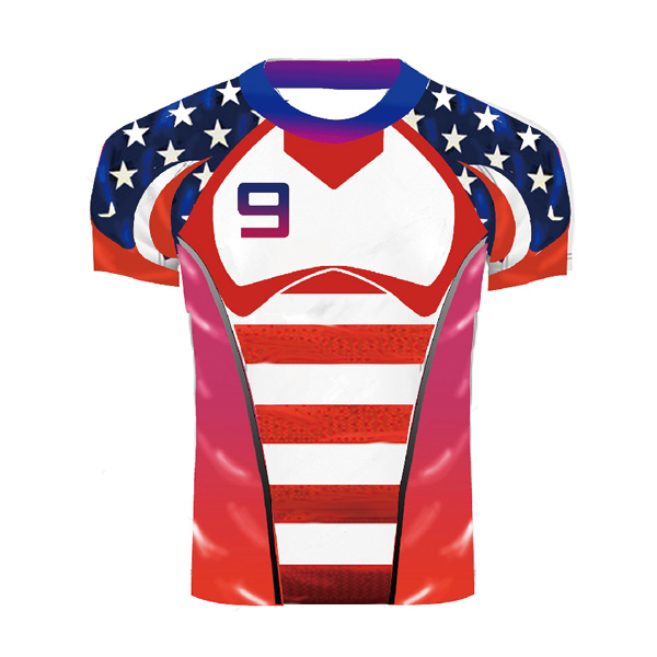 Fashionable sublimated personalized round neck Rugby Jersey design